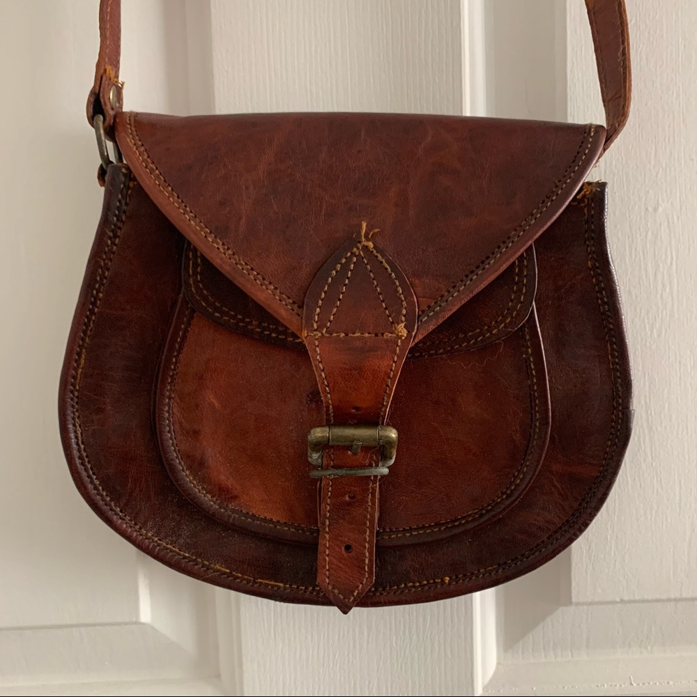 Vintage Vegan Leather Messenger Cross Body